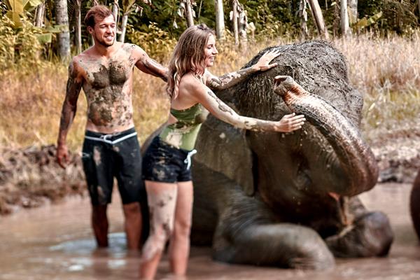 Amazing Bali Zoo Elephant Mud Fun 2023 9